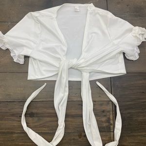 white tie around top